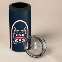 Custom USA 2025 Lacrosse 4 in 1 Can Cooler Tumbler USA Growing the Game Blue Version