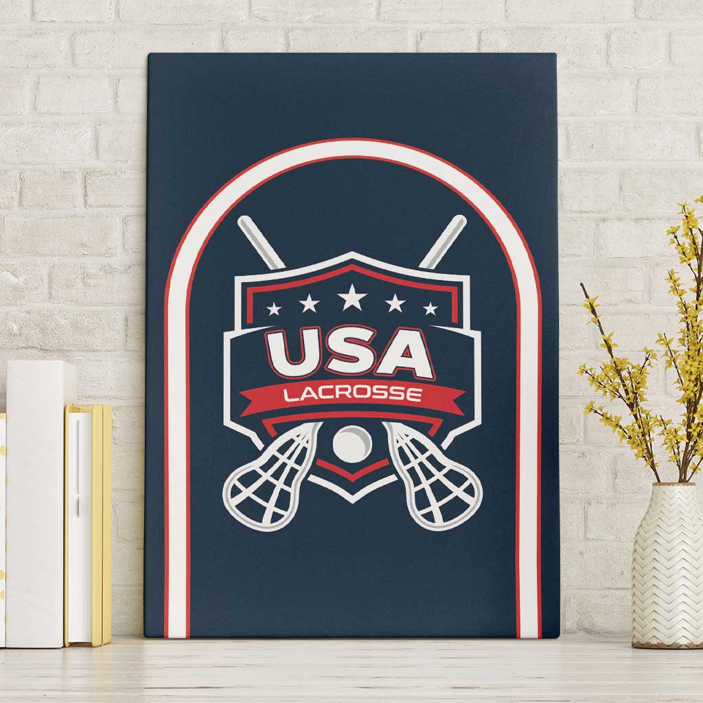 USA 2025 Lacrosse Canvas Wall Art USA Growing the Game Blue Version