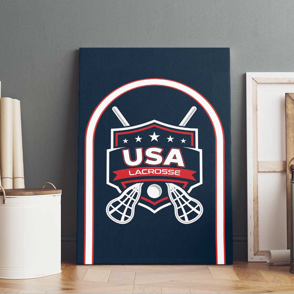 USA 2025 Lacrosse Canvas Wall Art USA Growing the Game Blue Version