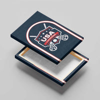 USA 2025 Lacrosse Canvas Wall Art USA Growing the Game Blue Version