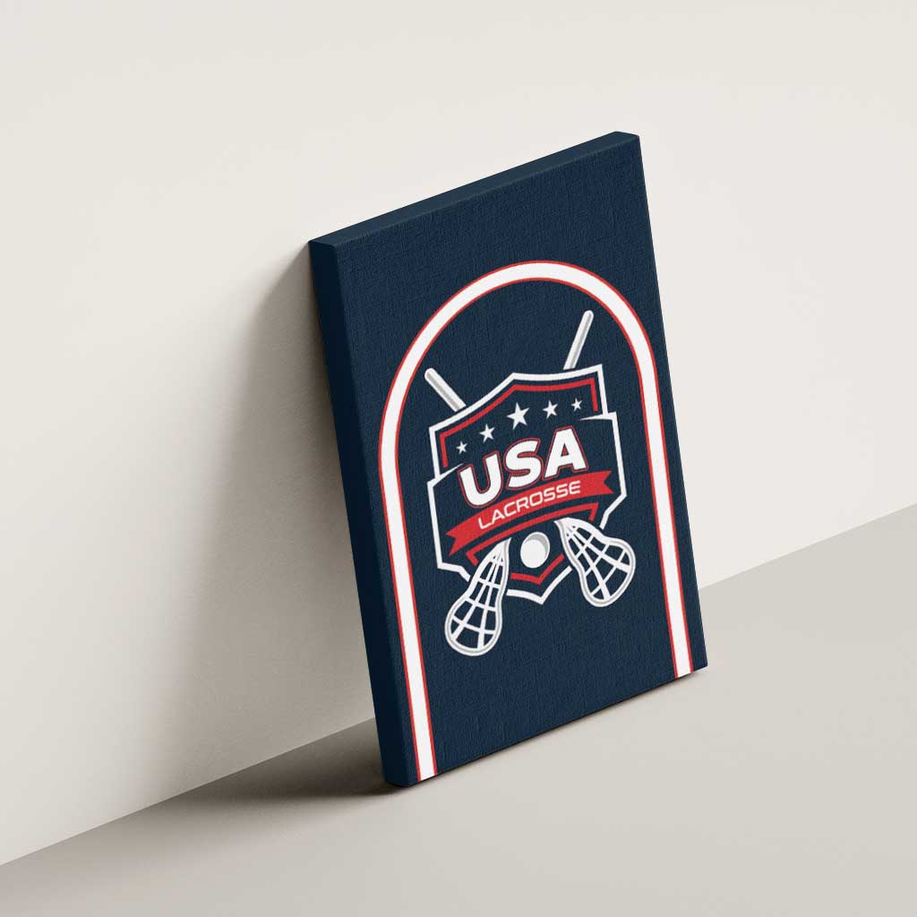 USA 2025 Lacrosse Canvas Wall Art USA Growing the Game Blue Version