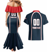 Custom USA 2025 Lacrosse Couples Matching Mermaid Dress and Hawaiian Shirt USA Growing the Game Blue Version