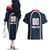 Custom USA 2025 Lacrosse Couples Matching Off The Shoulder Long Sleeve Dress and Hawaiian Shirt USA Growing the Game Blue Version
