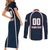 Custom USA 2025 Lacrosse Couples Matching Short Sleeve Bodycon Dress and Long Sleeve Button Shirt USA Growing the Game Blue Version