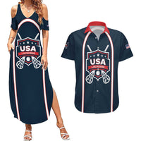Custom USA 2025 Lacrosse Couples Matching Summer Maxi Dress and Hawaiian Shirt USA Growing the Game Blue Version