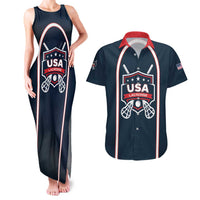 Custom USA 2025 Lacrosse Couples Matching Tank Maxi Dress and Hawaiian Shirt USA Growing the Game Blue Version