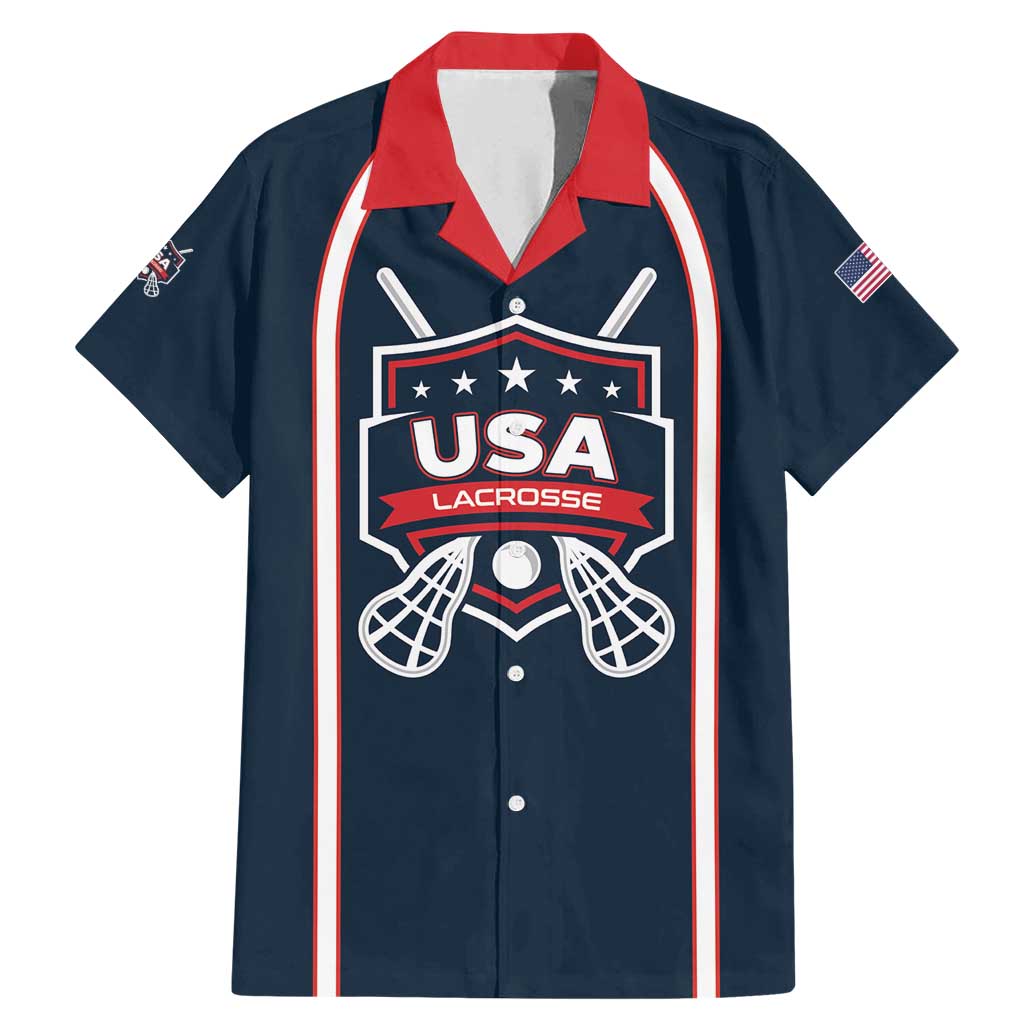 Custom USA 2025 Lacrosse Family Matching Mermaid Dress and Hawaiian Shirt USA Growing the Game Blue Version