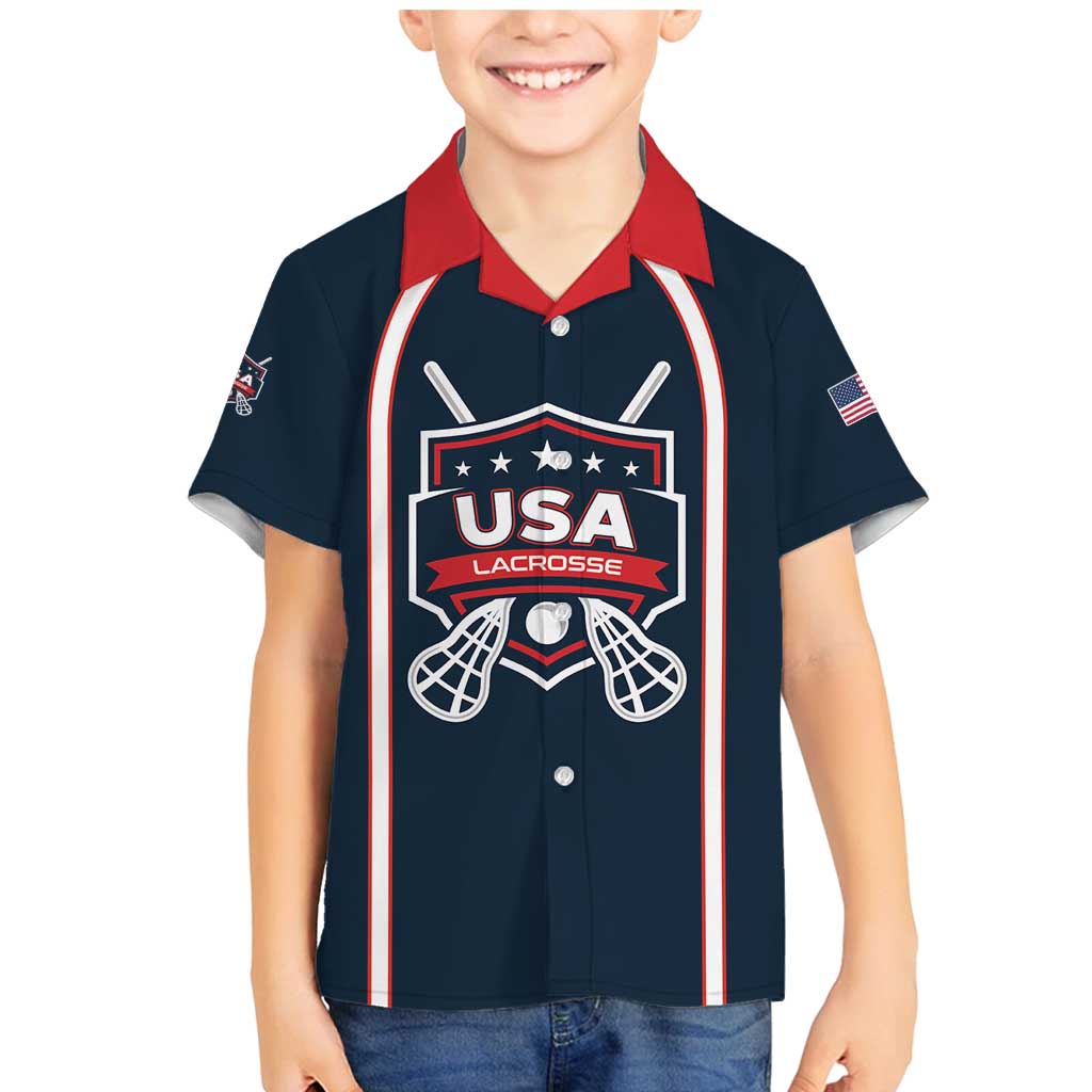 Custom USA 2025 Lacrosse Family Matching Mermaid Dress and Hawaiian Shirt USA Growing the Game Blue Version