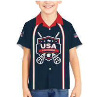 Custom USA 2025 Lacrosse Family Matching Mermaid Dress and Hawaiian Shirt USA Growing the Game Blue Version