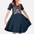 Custom USA 2025 Lacrosse Family Matching Off The Shoulder Long Sleeve Dress and Hawaiian Shirt USA Growing the Game Blue Version