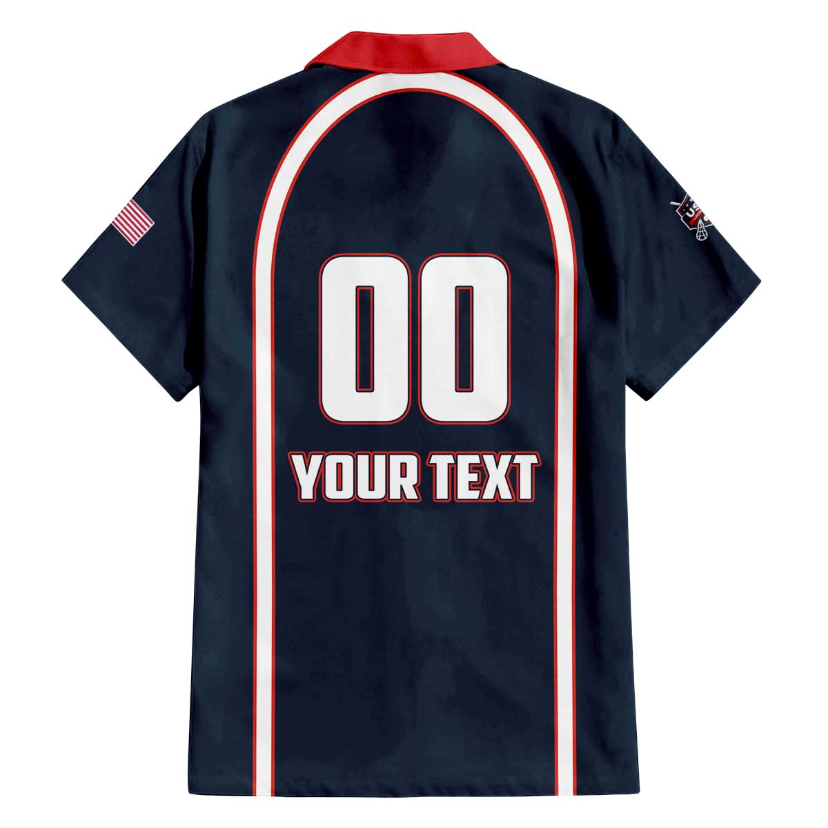 Custom USA 2025 Lacrosse Family Matching Off The Shoulder Long Sleeve Dress and Hawaiian Shirt USA Growing the Game Blue Version