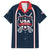 Custom USA 2025 Lacrosse Family Matching Off Shoulder Maxi Dress and Hawaiian Shirt USA Growing the Game Blue Version