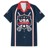 Custom USA 2025 Lacrosse Family Matching Puletasi and Hawaiian Shirt USA Growing the Game Blue Version