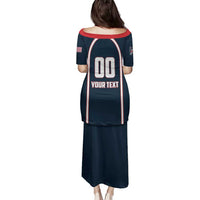 Custom USA 2025 Lacrosse Family Matching Puletasi and Hawaiian Shirt USA Growing the Game Blue Version