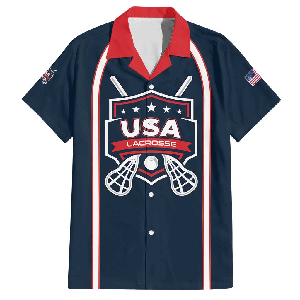 Custom USA 2025 Lacrosse Family Matching Tank Maxi Dress and Hawaiian Shirt USA Growing the Game Blue Version