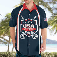 Custom USA 2025 Lacrosse Hawaiian Shirt USA Growing the Game Blue Version