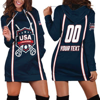 Custom USA 2025 Lacrosse Hoodie Dress USA Growing the Game Blue Version