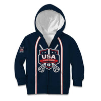 Custom USA 2025 Lacrosse Kid Hoodie USA Growing the Game Blue Version