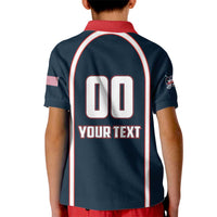 Custom USA 2025 Lacrosse Kid Polo Shirt USA Growing the Game Blue Version