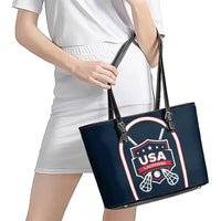 USA 2025 Lacrosse Leather Tote Bag USA Growing the Game Blue Version