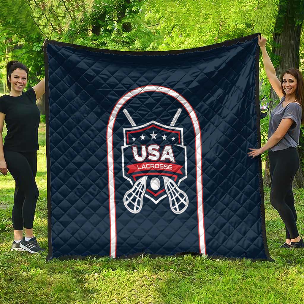USA 2025 Lacrosse Quilt USA Growing the Game Blue Version