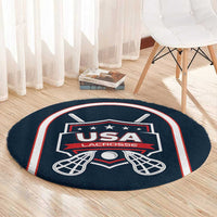 USA 2025 Lacrosse Round Carpet USA Growing the Game Blue Version