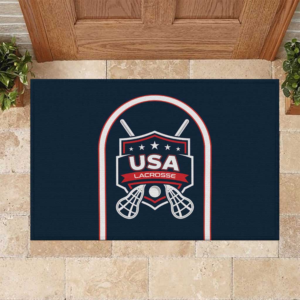 USA 2025 Lacrosse Rubber Doormat USA Growing the Game Blue Version