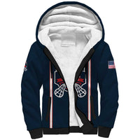 Custom USA 2025 Lacrosse Sherpa Hoodie USA Growing the Game Blue Version