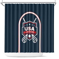 USA 2025 Lacrosse Shower Curtain USA Growing the Game Blue Version