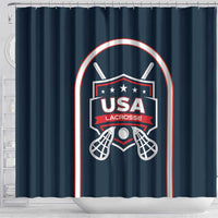 USA 2025 Lacrosse Shower Curtain USA Growing the Game Blue Version