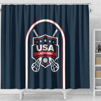USA 2025 Lacrosse Shower Curtain USA Growing the Game Blue Version