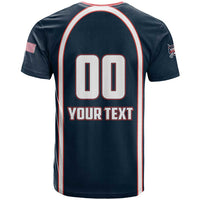 Custom USA 2025 Lacrosse T Shirt USA Growing the Game Blue Version