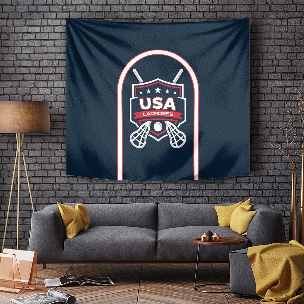 USA 2025 Lacrosse Tapestry USA Growing the Game Blue Version