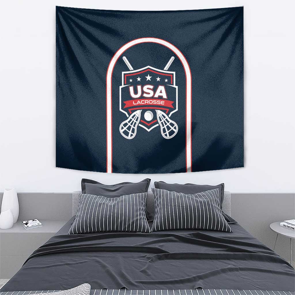 USA 2025 Lacrosse Tapestry USA Growing the Game Blue Version