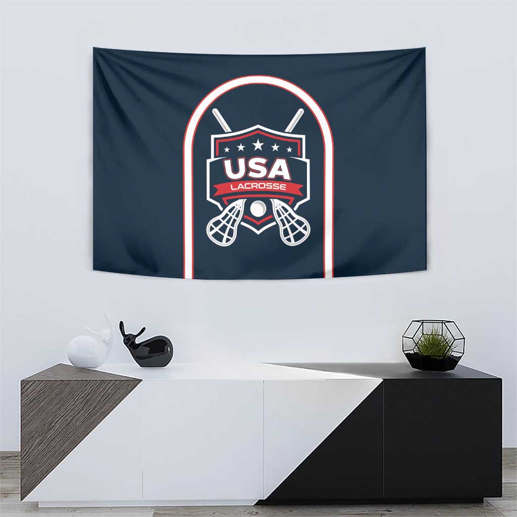 USA 2025 Lacrosse Tapestry USA Growing the Game Blue Version