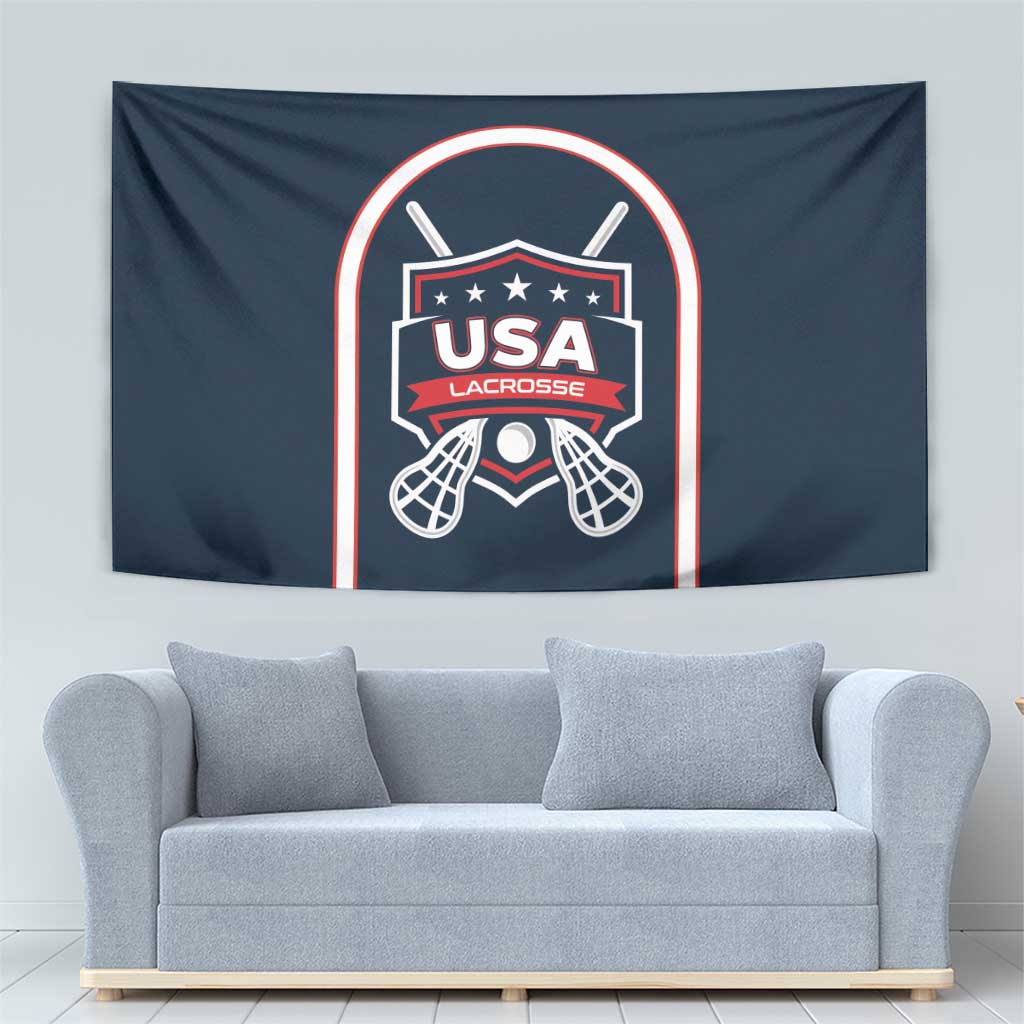 USA 2025 Lacrosse Tapestry USA Growing the Game Blue Version
