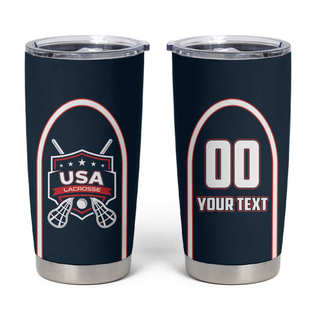 Custom USA 2025 Lacrosse Tumbler Cup USA Growing the Game Blue Version