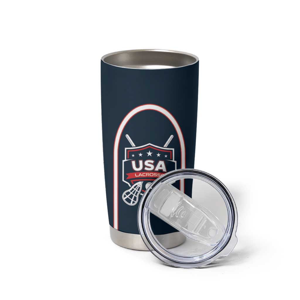 Custom USA 2025 Lacrosse Tumbler Cup USA Growing the Game Blue Version