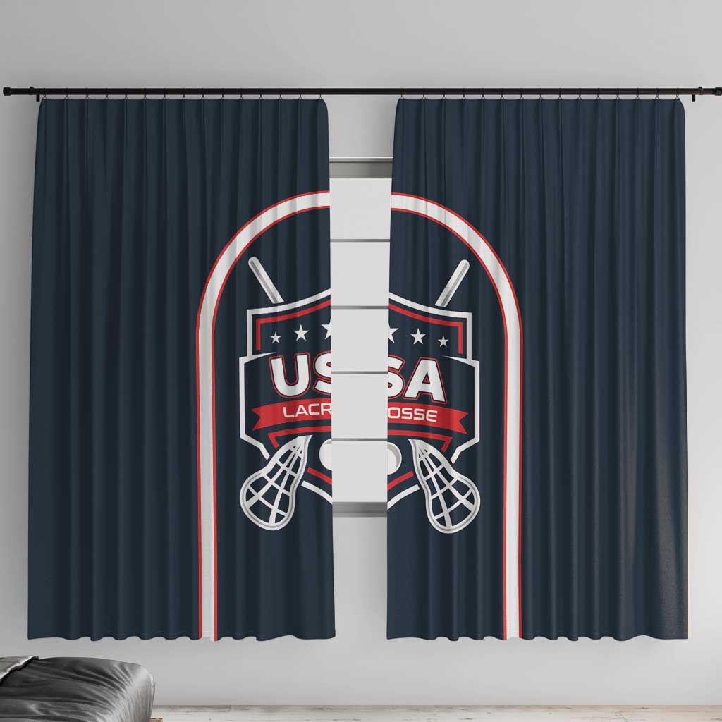 USA 2025 Lacrosse Window Curtain USA Growing the Game Blue Version