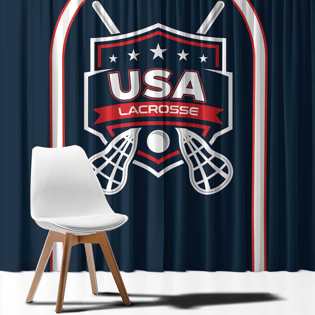 USA 2025 Lacrosse Window Curtain USA Growing the Game Blue Version