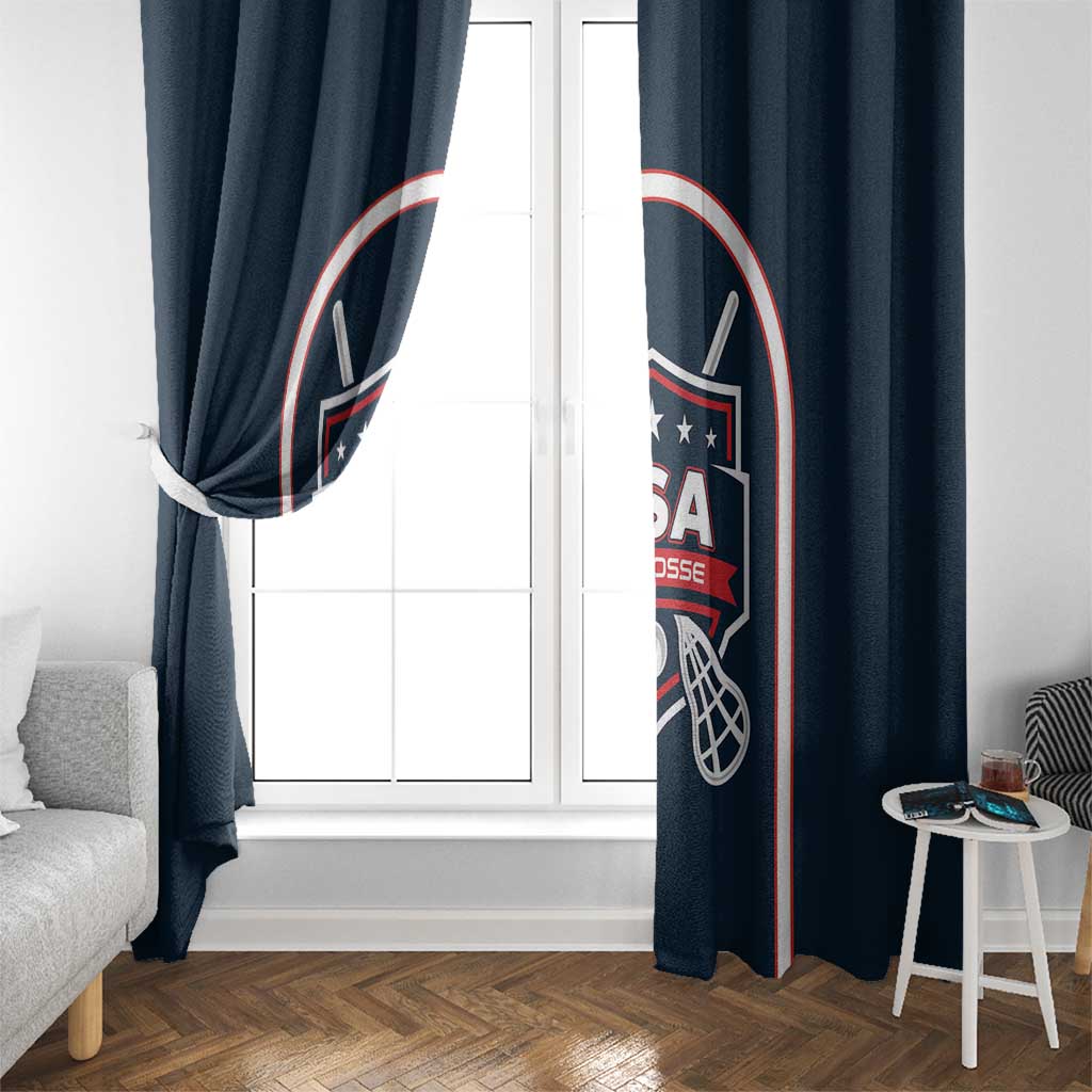 USA 2025 Lacrosse Window Curtain USA Growing the Game Blue Version