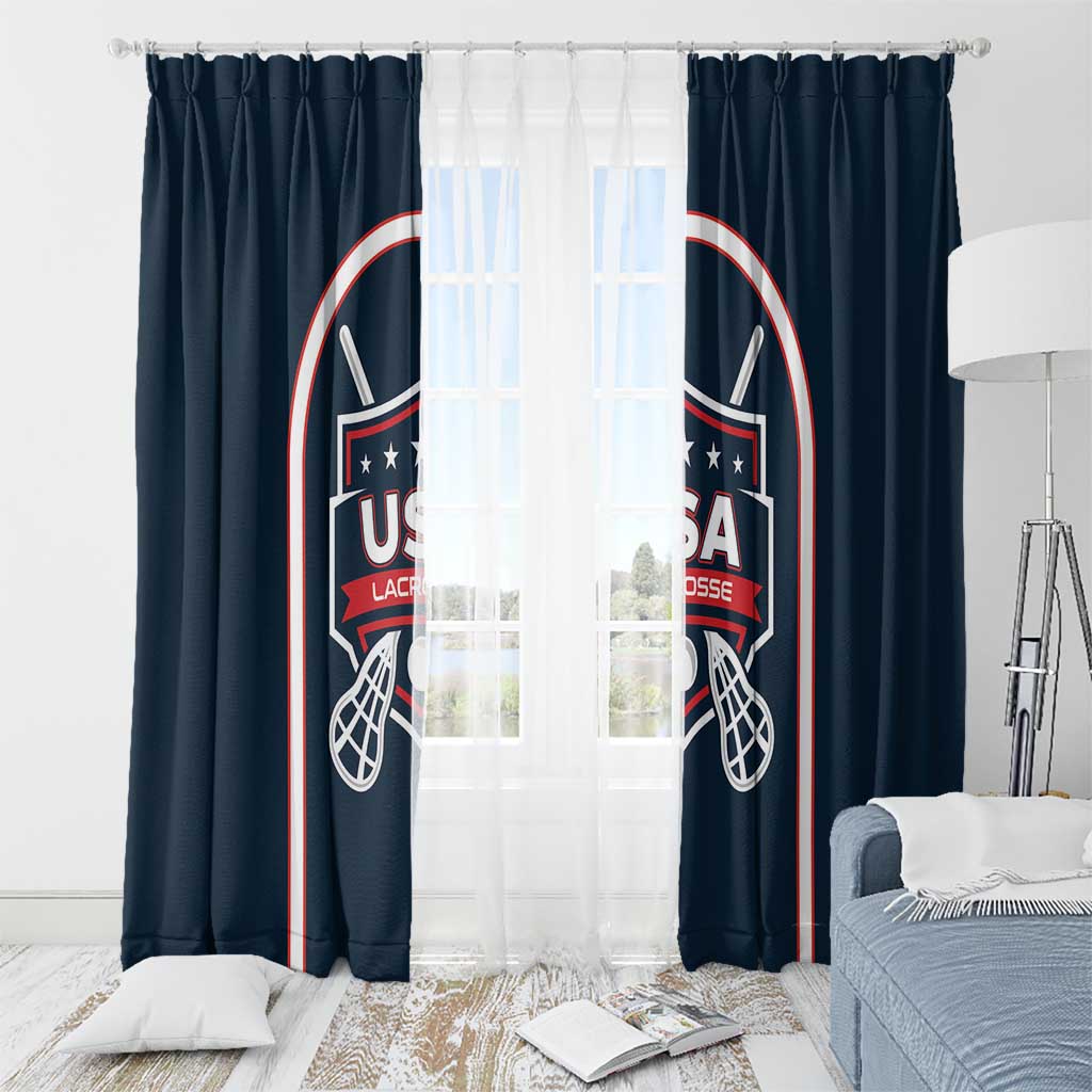 USA 2025 Lacrosse Window Curtain USA Growing the Game Blue Version