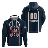 Custom USA 2025 Lacrosse Zip Hoodie USA Growing the Game Blue Version