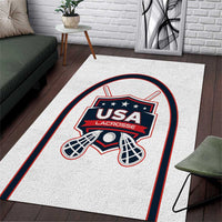 USA 2025 Lacrosse Area Rug USA Growing the Game White Version