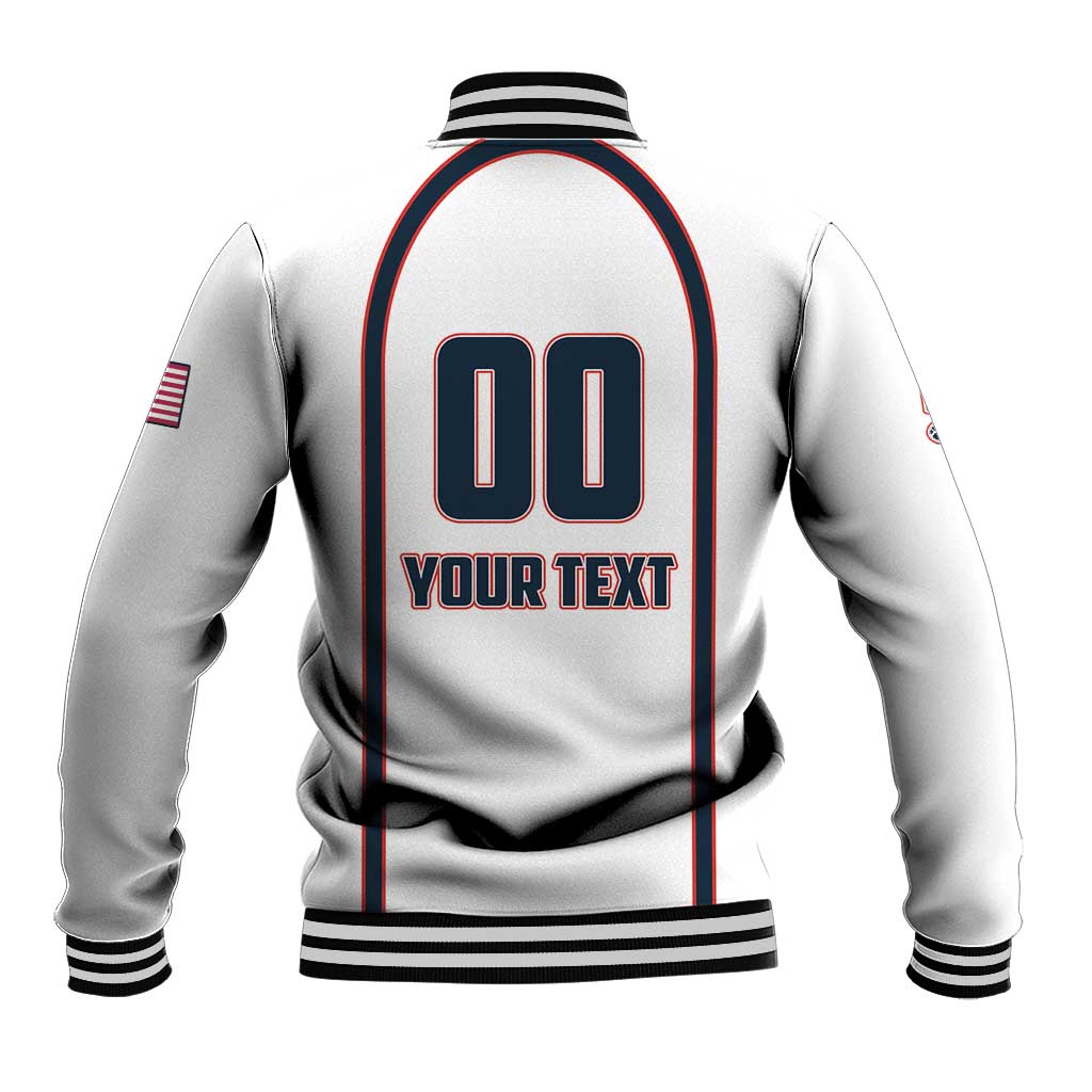Custom USA 2025 Lacrosse Baseball Jacket USA Growing the Game White Version