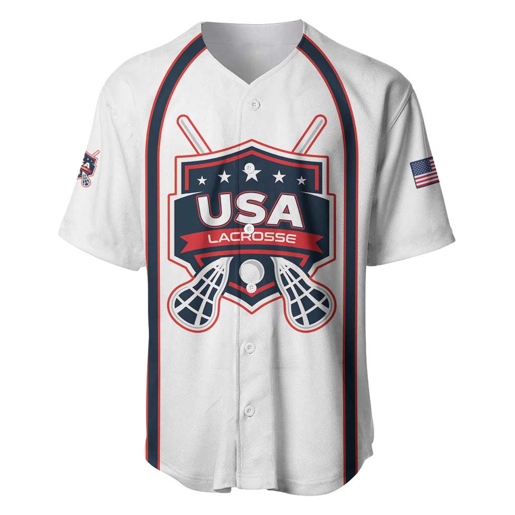 Custom USA 2025 Lacrosse Baseball Jersey USA Growing the Game White Version