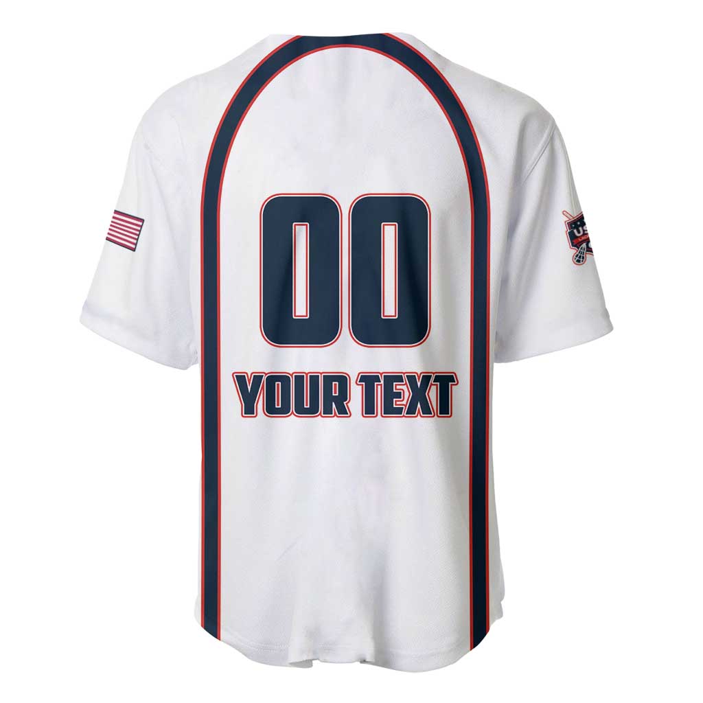 Custom USA 2025 Lacrosse Baseball Jersey USA Growing the Game White Version