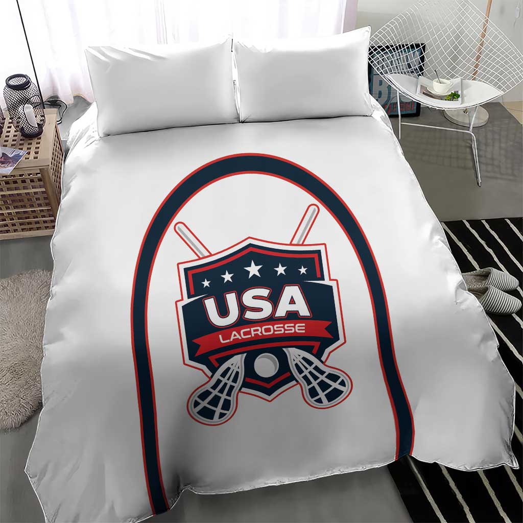 USA 2025 Lacrosse Bedding Set USA Growing the Game White Version