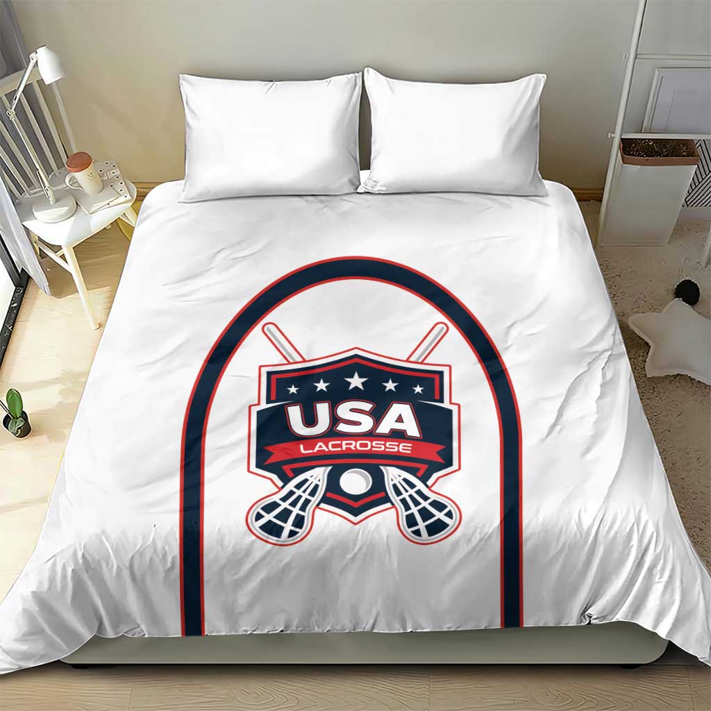 USA 2025 Lacrosse Bedding Set USA Growing the Game White Version