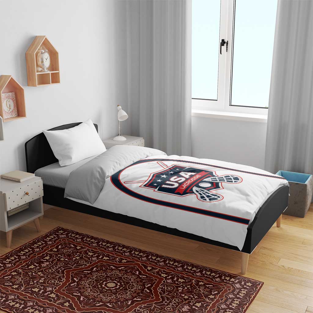 USA 2025 Lacrosse Bedding Set USA Growing the Game White Version